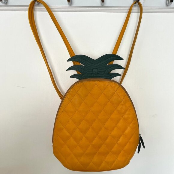 Rare! Mywalit Quilted Leather Pineapple Backpack Purse - Picture 1 of 6